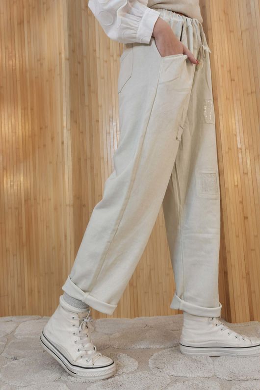 Anine Soft Touch Patch Jogger Washed Stone
